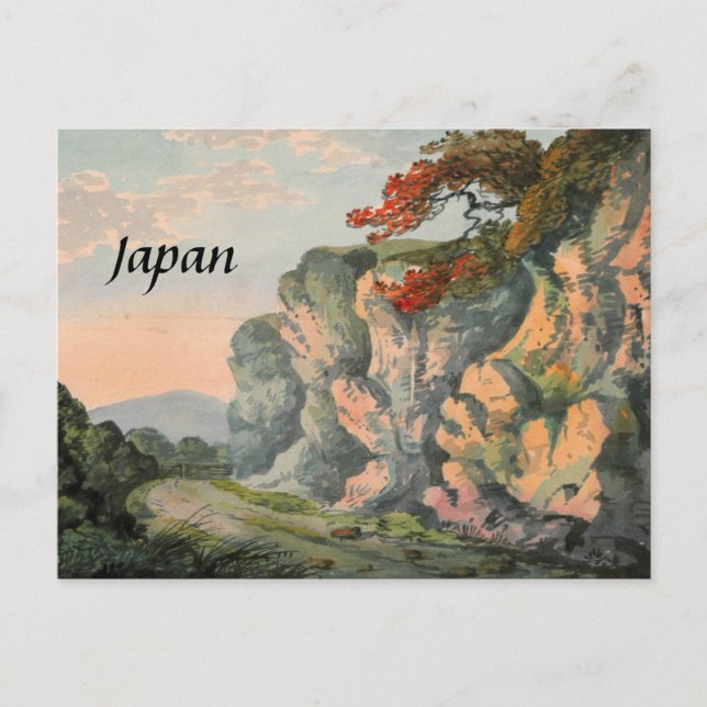 Postal Pintura de época del recuerdo de la campiña de Jap (Anverso)