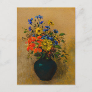 Postal Pintura de época Flores silvestres