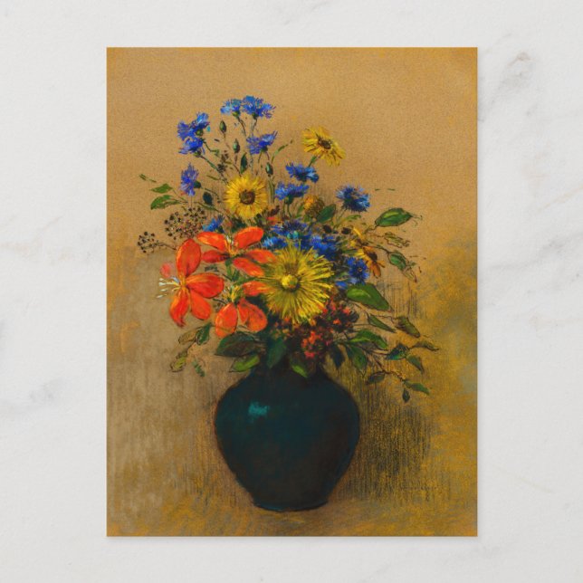 Postal Pintura de época Flores silvestres (Anverso)