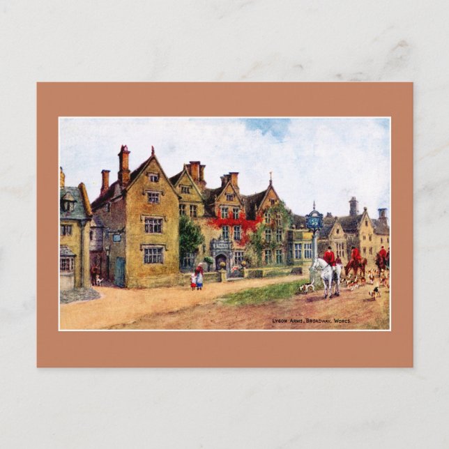 Postal Pintura de época Lygon Arms Broadway (Anverso)