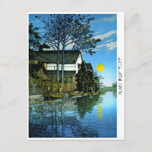 Postal Pintura de escenario clásico de japón oriental de