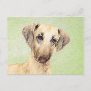 Postal Pintura de eslúpulos - Arte de perro original lind