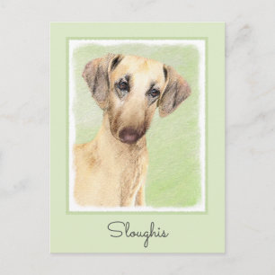 Postal Pintura de eslúpulos - Arte de perro original lind
