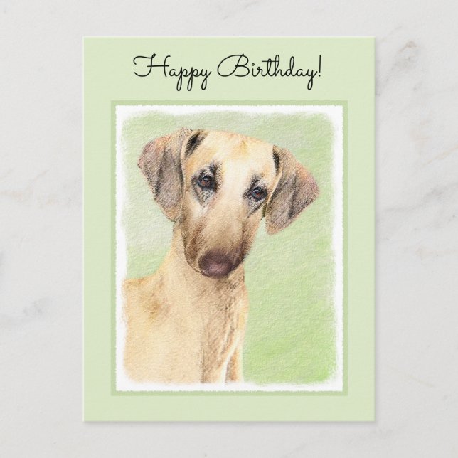 Postal Pintura de eslúpulos - Arte de perro original lind (Anverso)