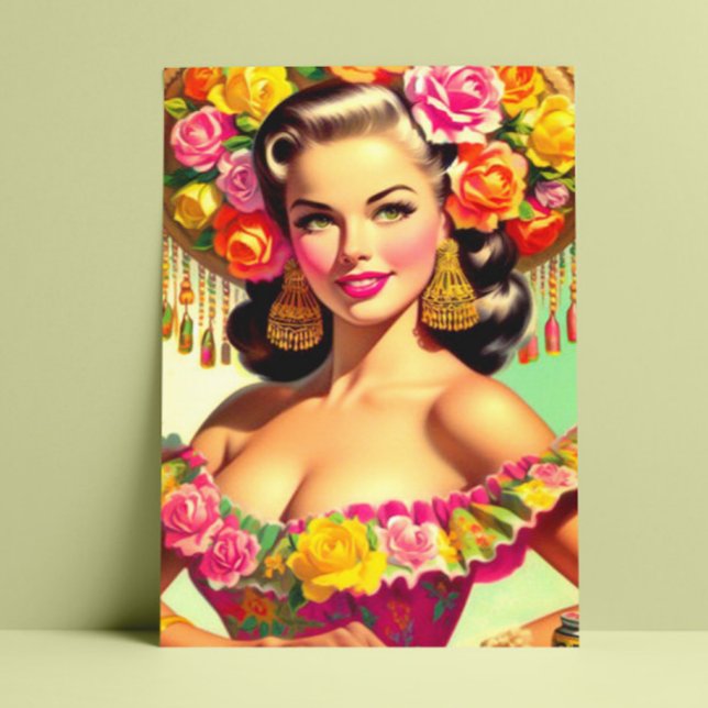 Postal Pintura de estampado de belleza vintage (Subido por el creador)