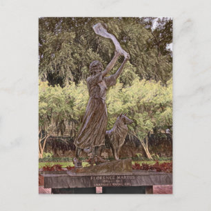 Postal Pintura de estatua Chica ondulante de Savannah