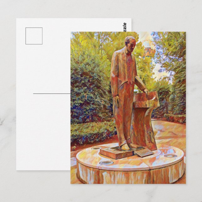 Postal Pintura de estatua de Sergei Rachmaninoff en Knoxv (Anverso / Reverso)