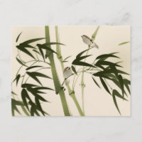 Pintura de estilo oriental, ramas de bambú