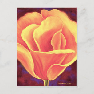 Postal Pintura de flor de amapola amarilla - múltiple