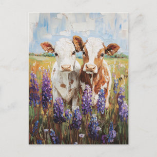 Postal Pintura de flores de lucio de ternera