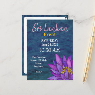 Postal Pintura de flores de Sri Lanka Lotus