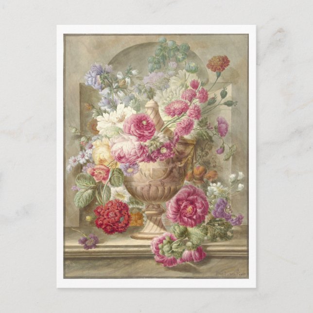 Postal Pintura de flores en un jarrón (Anverso)