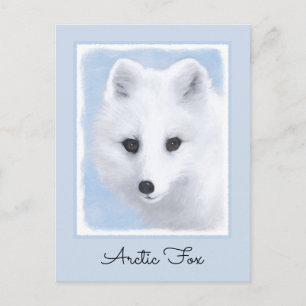 Postal Pintura de Fox Ártica - Arte de Vida Silvestre Ori