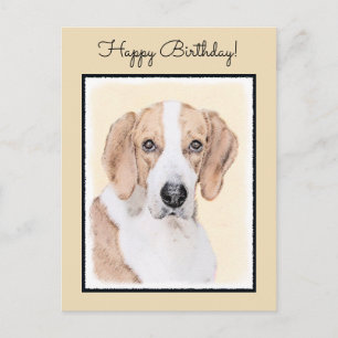 Postal Pintura de Foxhound estadounidense - Arte de Perro
