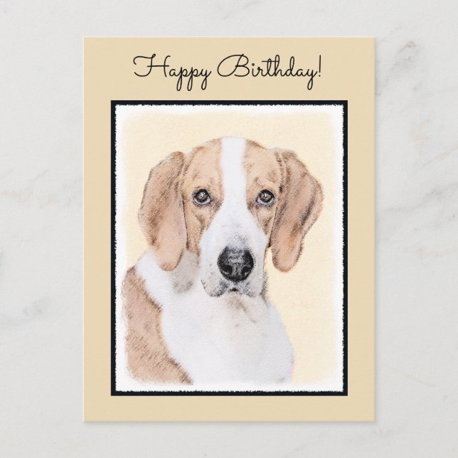 Postal Pintura de Foxhound estadounidense - Arte de Perro (Anverso)