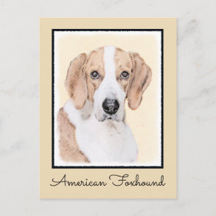 Postal Pintura de Foxhound estadounidense - Arte de Perro