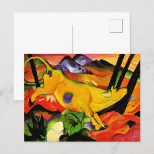 Postal Pintura de Franz Marc, la vaca amarilla