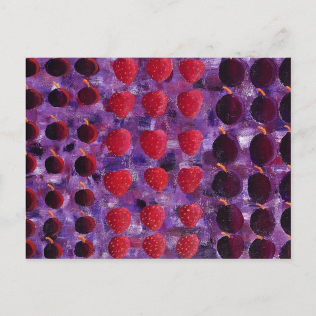 Postal Pintura de Frutas Rojas (Anverso)