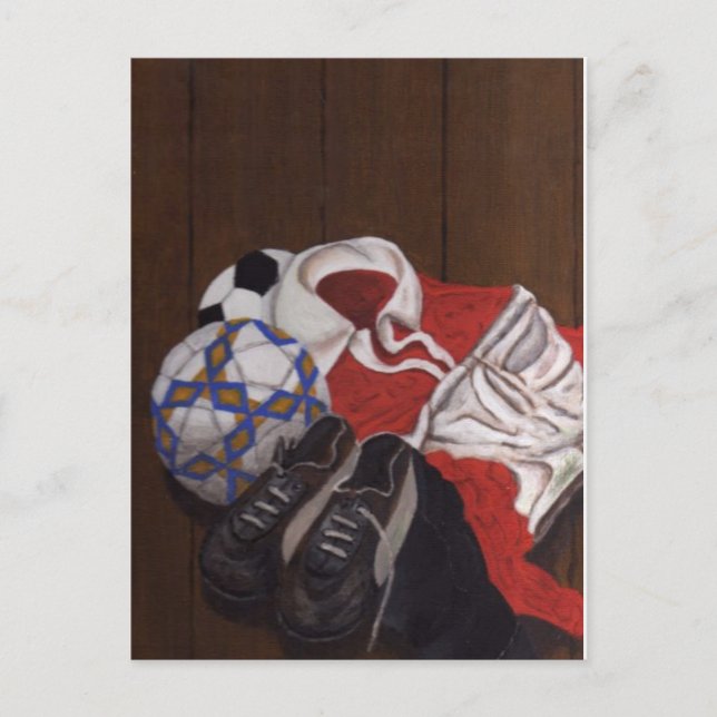 Postal Pintura de fútbol de época (Anverso)