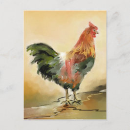 Postal Pintura de gallo