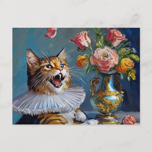 Postal Pintura de gato (Anverso)