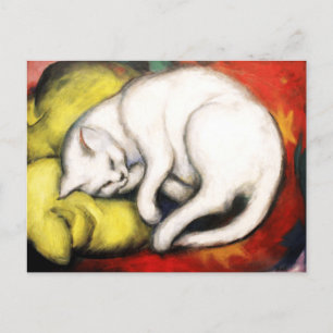 Postal Pintura de gato blanco de Franz Marc