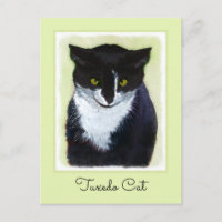 Pintura de gato esmoquin - Arte de gato original l