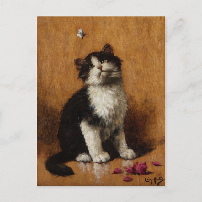 Postal Pintura de gato suave (Anverso)