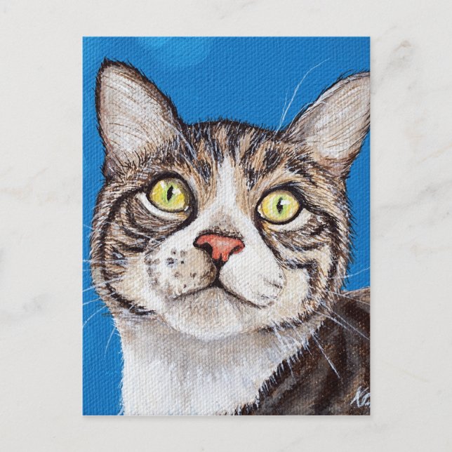 Postal Pintura de gatos tabby (Anverso)