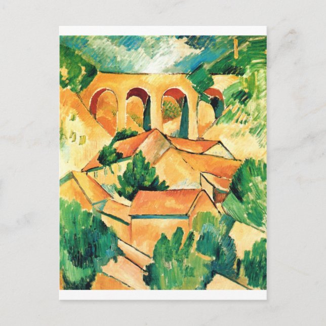 Postal Pintura de Georges Braque - Viaduc de l'Estaque (Anverso)
