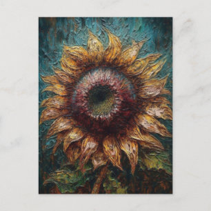 Postal Pintura de girasol