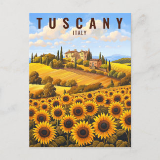 Postal Pintura de girasoles toscanos | Arte de viajes en