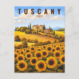 Postal Pintura de girasoles toscanos | Arte de viajes en 
