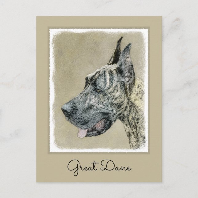 Postal Pintura de gran dano (Brindle) - Arte original del (Anverso)