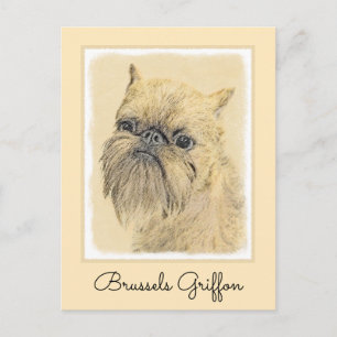 Postal Pintura de griffon de Bruselas - Arte de perro ori