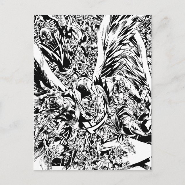 Postal Pintura de grupo nocturno más negro - blanco y neg (Anverso)