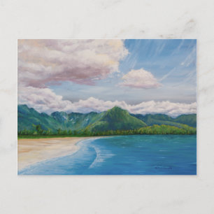 Postal Pintura de Hanalei Bay Hawaii