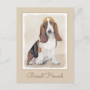 Postal Pintura de hebilla de basset - Arte de perro origi