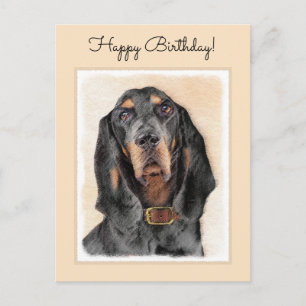 Postal Pintura de hongos negros y morenos - Arte de perro