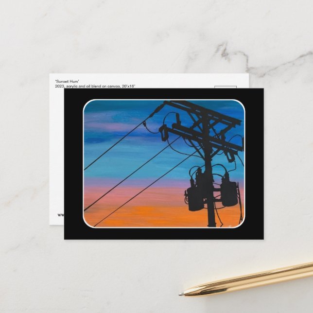 Postal Pintura de 'Hum atardecer' en un (Anverso/Reverso In Situ)