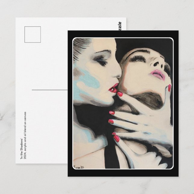 Postal Pintura de 'In Shadows' sobre una (Anverso / Reverso)