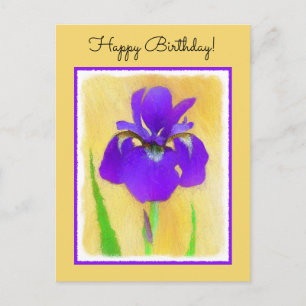 Postal Pintura de Iris de Barba Púrpura - Perro Original