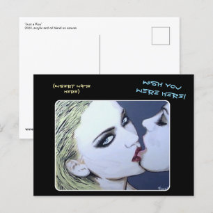 Postal Pintura de 'Just a Kiss' en un
