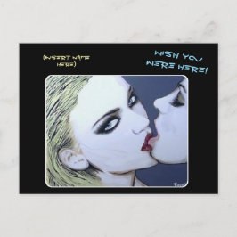 Postal Pintura de 'Just a Kiss' en un