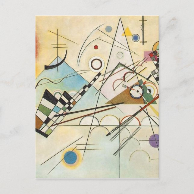 Postal Pintura de Kandinsky Composition 8 (Anverso)
