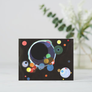 Postal Pintura de Kandinsky, varios círculos
