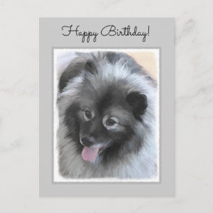 Postal Pintura de Keeshond Bailey - Arte de perros origin