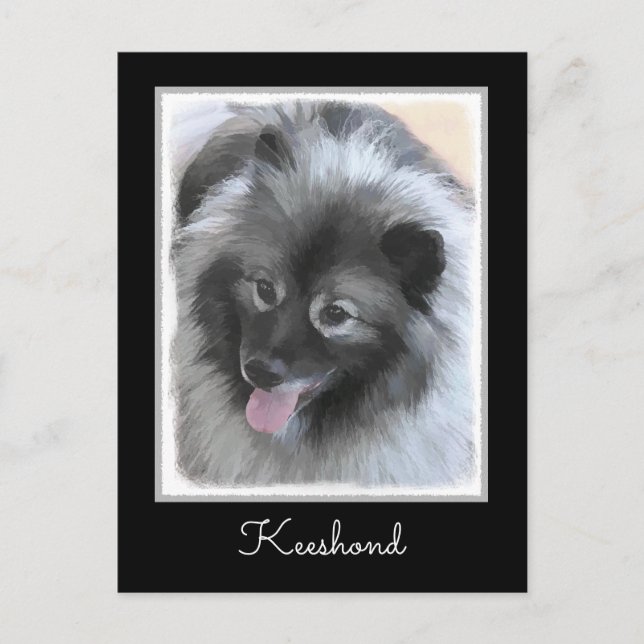 Postal Pintura de Keeshond Bailey - Arte de perros origin (Anverso)