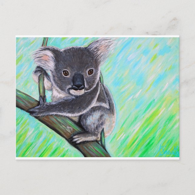 Postal Pintura de Koala (Anverso)