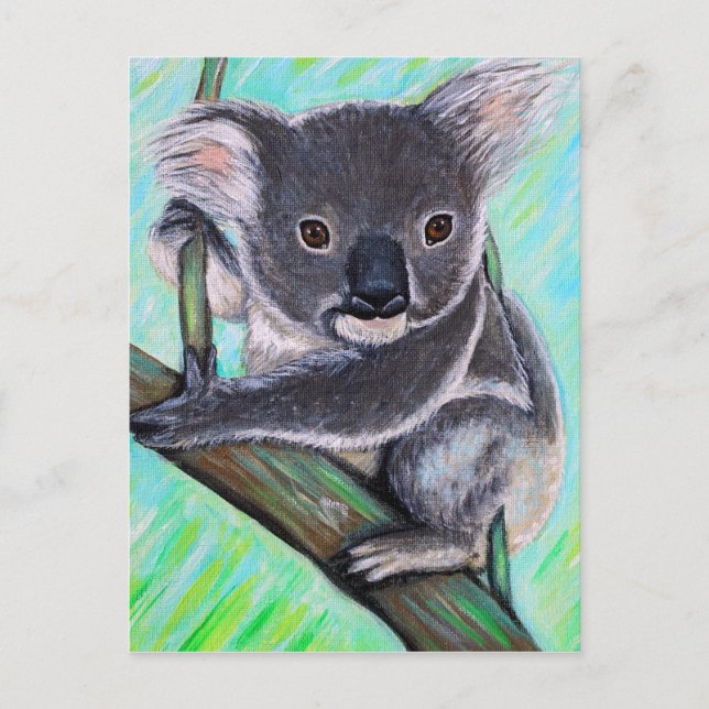 Postal Pintura de Koala (Anverso)